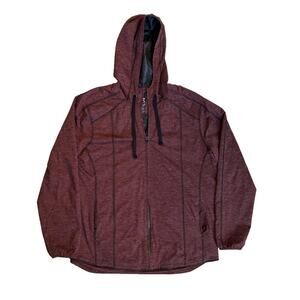 Kane & Unke Full Zip Hoodie Long Sleeve Windbreaker Jacket Outdoor Burgundy  XL